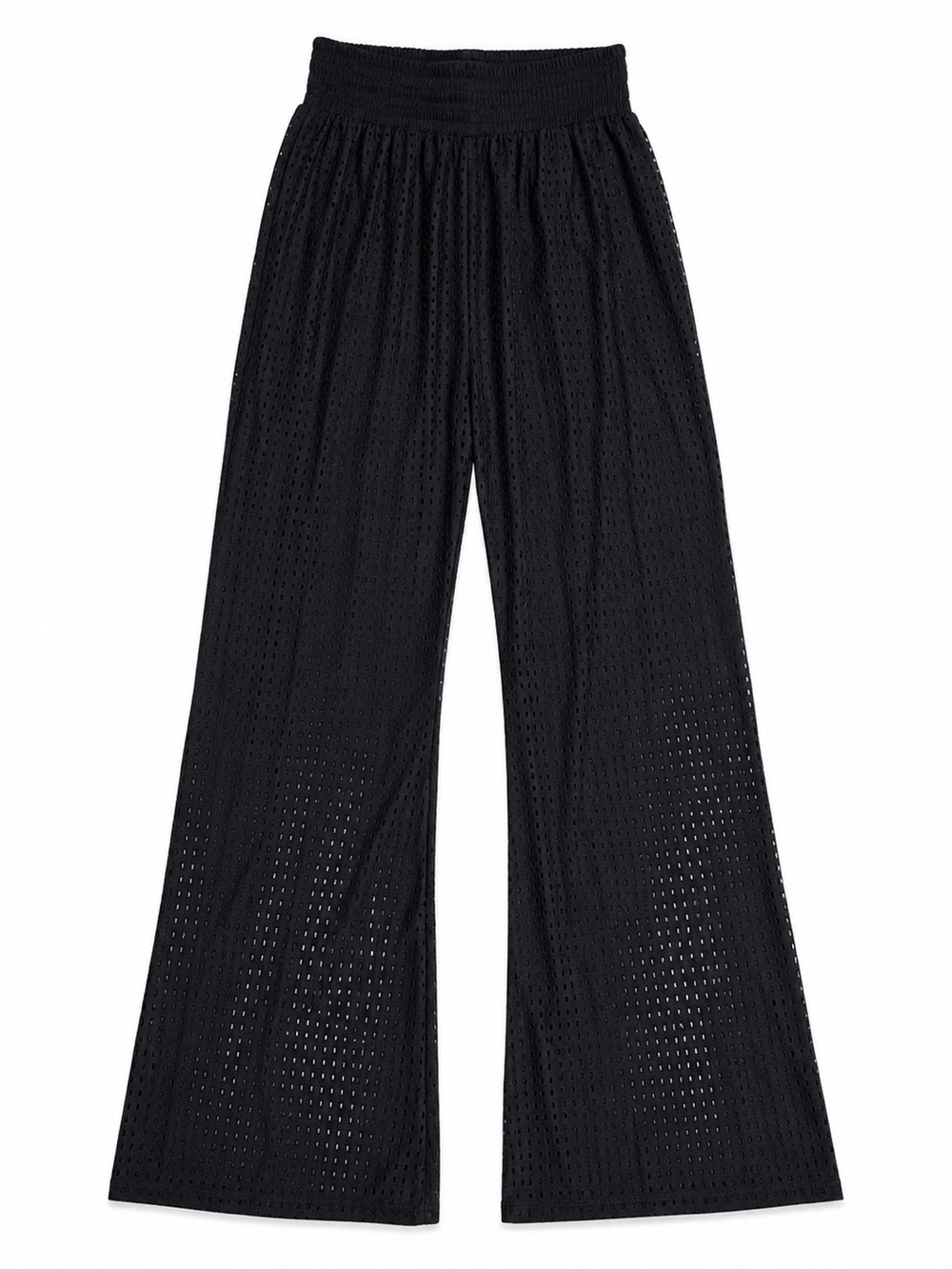 FIVE THE LABEL GIRLS YXL Black Eyelet Wide-Leg Casual Pants
